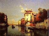 Antoine Bouvard Gondola on a Venetian Canal painting